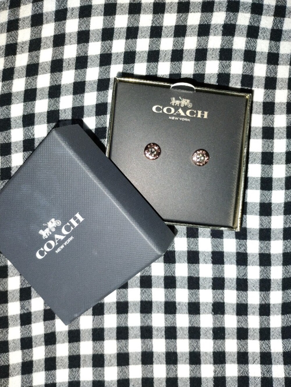 Coach Rose Gold Crystal Cufflink Studs